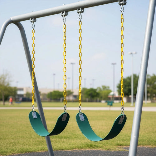 2 Pack Swings Seats Heavy Duty 66" Chain Plastic Coated Playground Swing