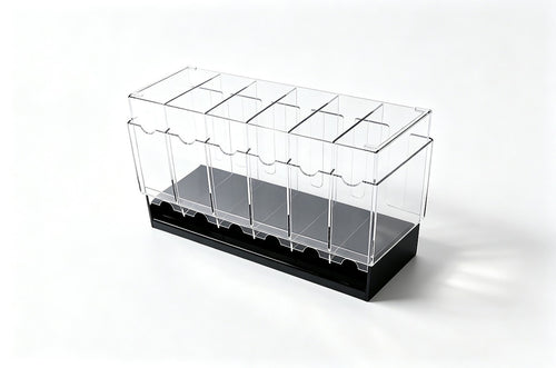 6 Slot Booster Pack Dispenser Acrylic Stackable Black Base