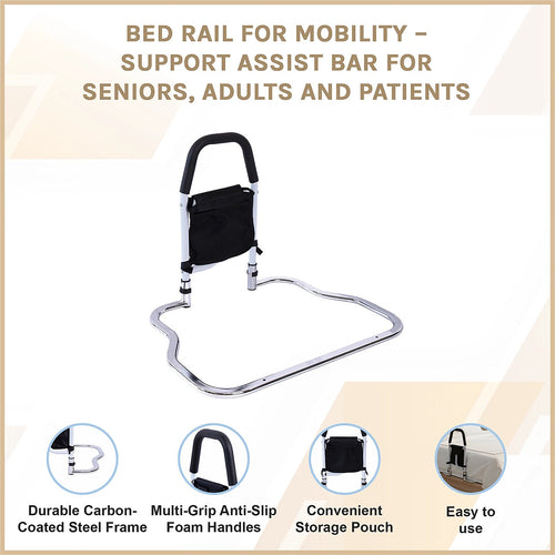 Bed Rail for Mobility – Support Assist Bar for Seniors, Adults & Patients