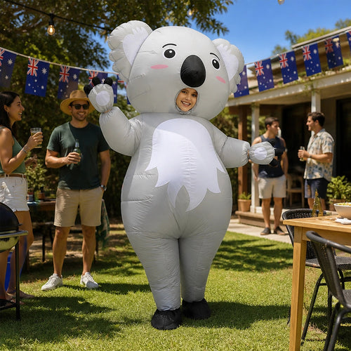 Adult Inflatable Koala Costume Blow Up Australian Animal Fancy Dress Suit