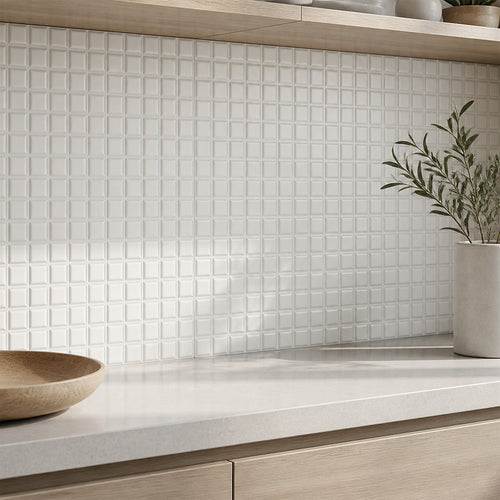 3D Peel-and-Stick Wall Tiles – White Stereoscopic Design, 10 Sheets