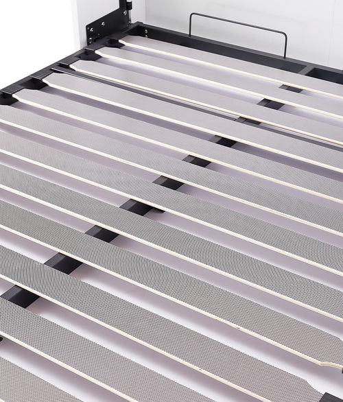 Double Wall Bed in Gloss – Space Saving Murphy Bed Kit with Silver Door Handle