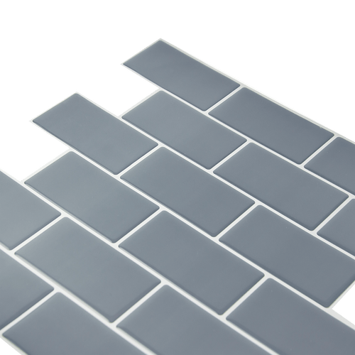 Tiles 3D Peel and Stick Wall Tile Dark Grey 10 Sheets