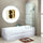 70cm Frameless Glass Bath Screen with Brackets - Gold