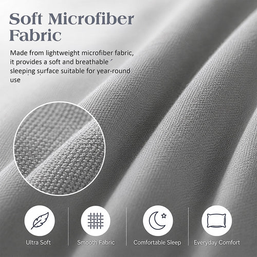 Queen 4 Piece Microfiber Sheet Set Deep Pocket Light Grey