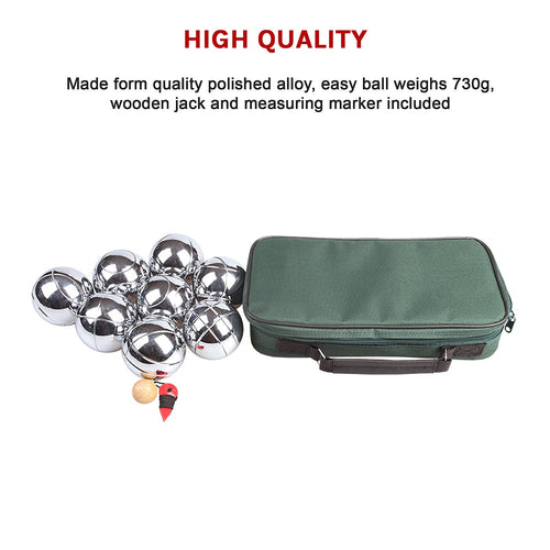 Deluxe Boules Bocce 8 Alloy Ball Set