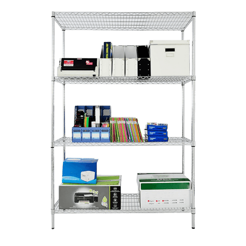 Modular Wire Storage Shelf 1200 x 600 x 1800mm Steel Shelving - Carbon Chrome Plated