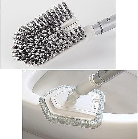 Long Handled Floor Scrubbing Brush Shower Cleaning Brush with Scourer Head