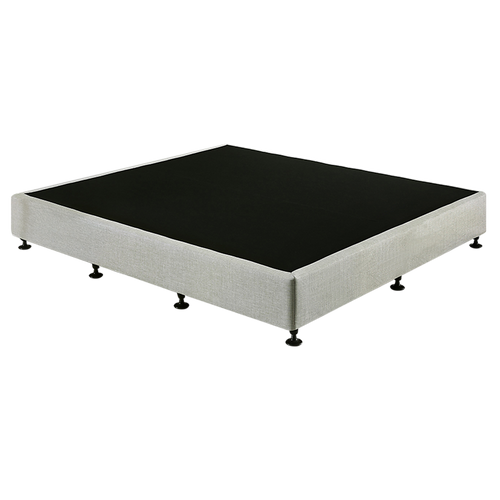 King Slatted Ensemble Bed Base - Platinum Light Grey Linen Breathable Cover