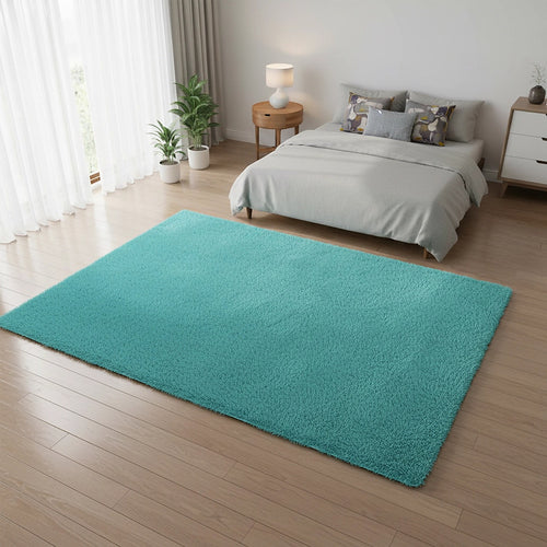 230x200cm Large Shaggy Floor Rug Area Carpet – Turquoise Soft Mat for Bedroom or Living Room Comfort