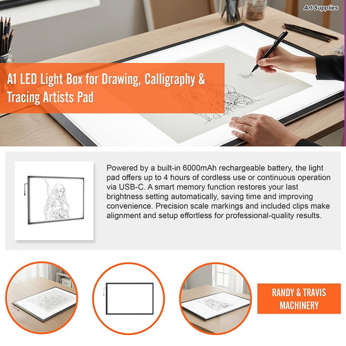A1 LED Light Box for Drawing, Tracing & Calligraphy Artists Pad