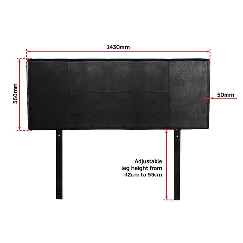 Double Black PU Leather Bed Headboard Bedhead