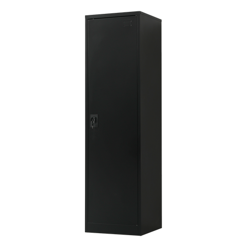 Single Door Metal Locker Cabinet - Black without Legs
