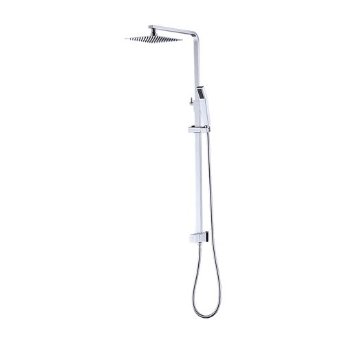 WELS 8" Rain Shower Head Set Square Dual Heads Faucet High Pressure Hand Held