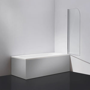 180° CHROME Pivot Door 6mm Safety Glass Bath Shower Screen By Della Francesca - 90 x 140cm