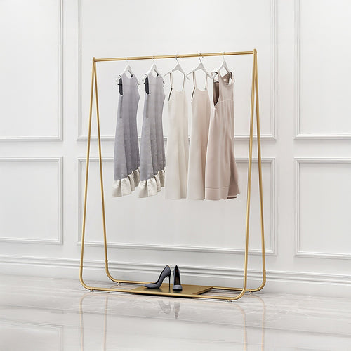 Gold Clothing Retail Shop Commercial Garment Display Rack