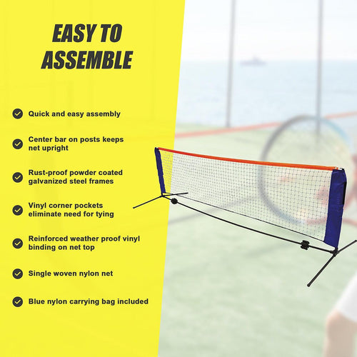 6 Meters Portable Foldable Mini Tennis Net & Post Set