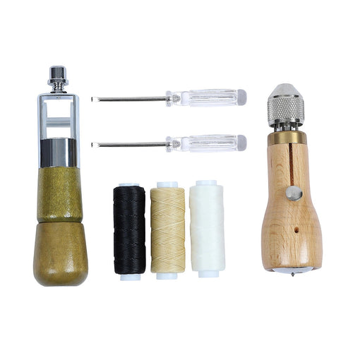 Leather Sewing Kit with Speedy Stitcher Awl, Waxed Thread & Repair Needles for Leather, Canvas & Upholstery