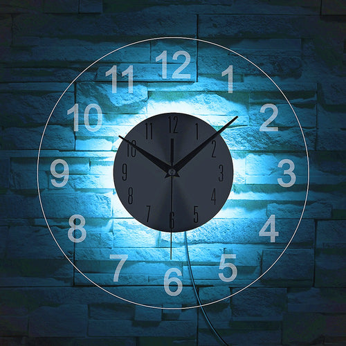 LED Light-Up Round Wall Clock with Remote – Modern Illuminated Timepiece