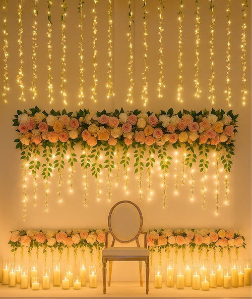 1M Artificial Rose Flower Wall Panel – Silk Wedding Party Runner Backdrop Decor
