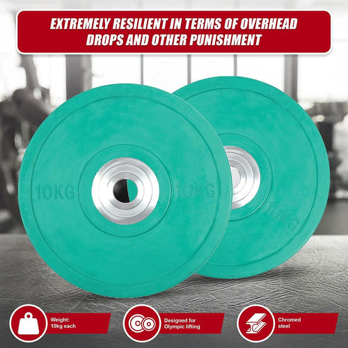 2x10kg PRO Olympic Rubber Bumper Weight Plate