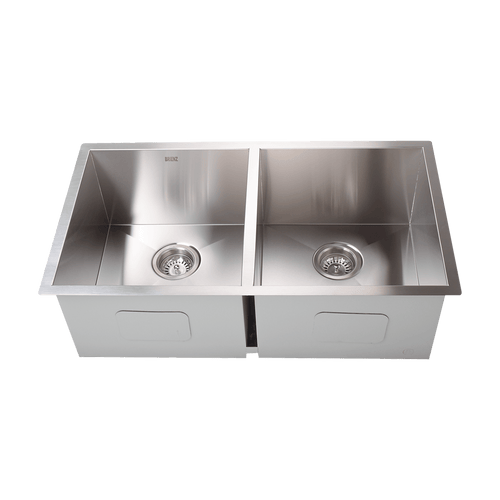 820x457mm Handmade Stainless Steel Sink with Waste and Drain Plug - Undermount/Topmount