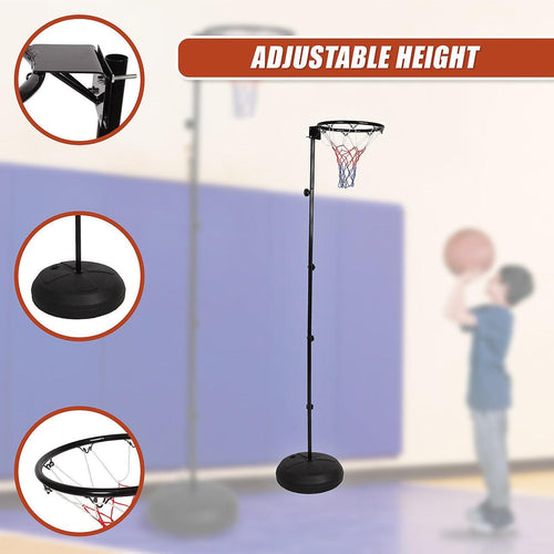 Netball Ring with Stand Portable Pole Height Adjustable