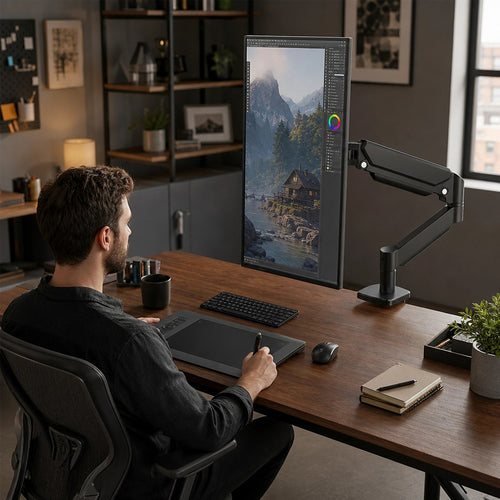 Monitor Arm 24-40 Inch Gas Spring Desk Mount VESA Monitor Stand