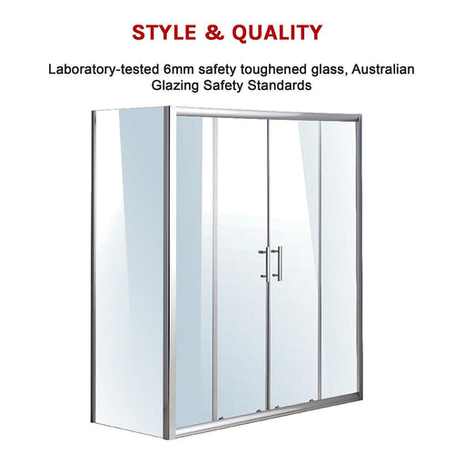 1700 x 700mm Sliding Door Safety Glass Shower Screen By Della Francesca