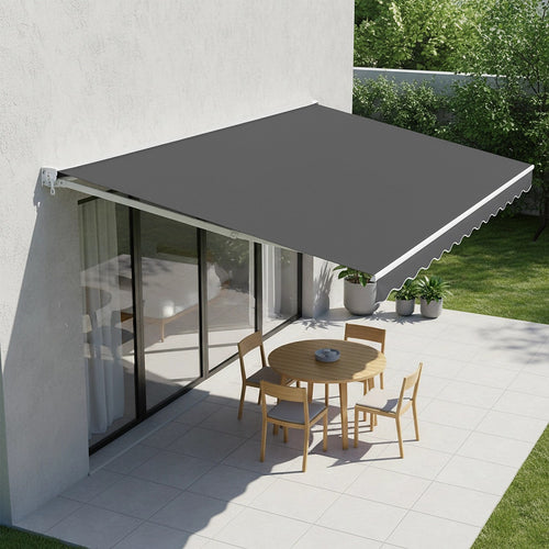 Outdoor Awning Grey - 3x2.5m Retractable Sunshade