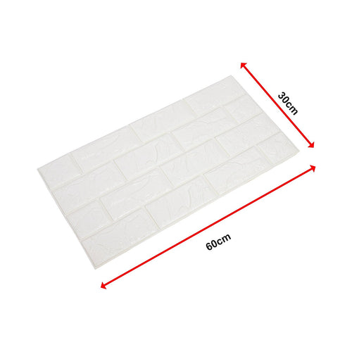 3D Brick Wall Tile Stickers 60x30cm – 50 Pack Peel & Stick Wallpaper Panels for Home Décor