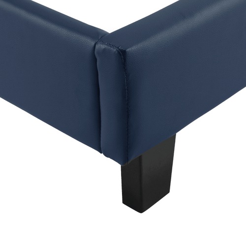 Single Bed Frame Blue PU Leather