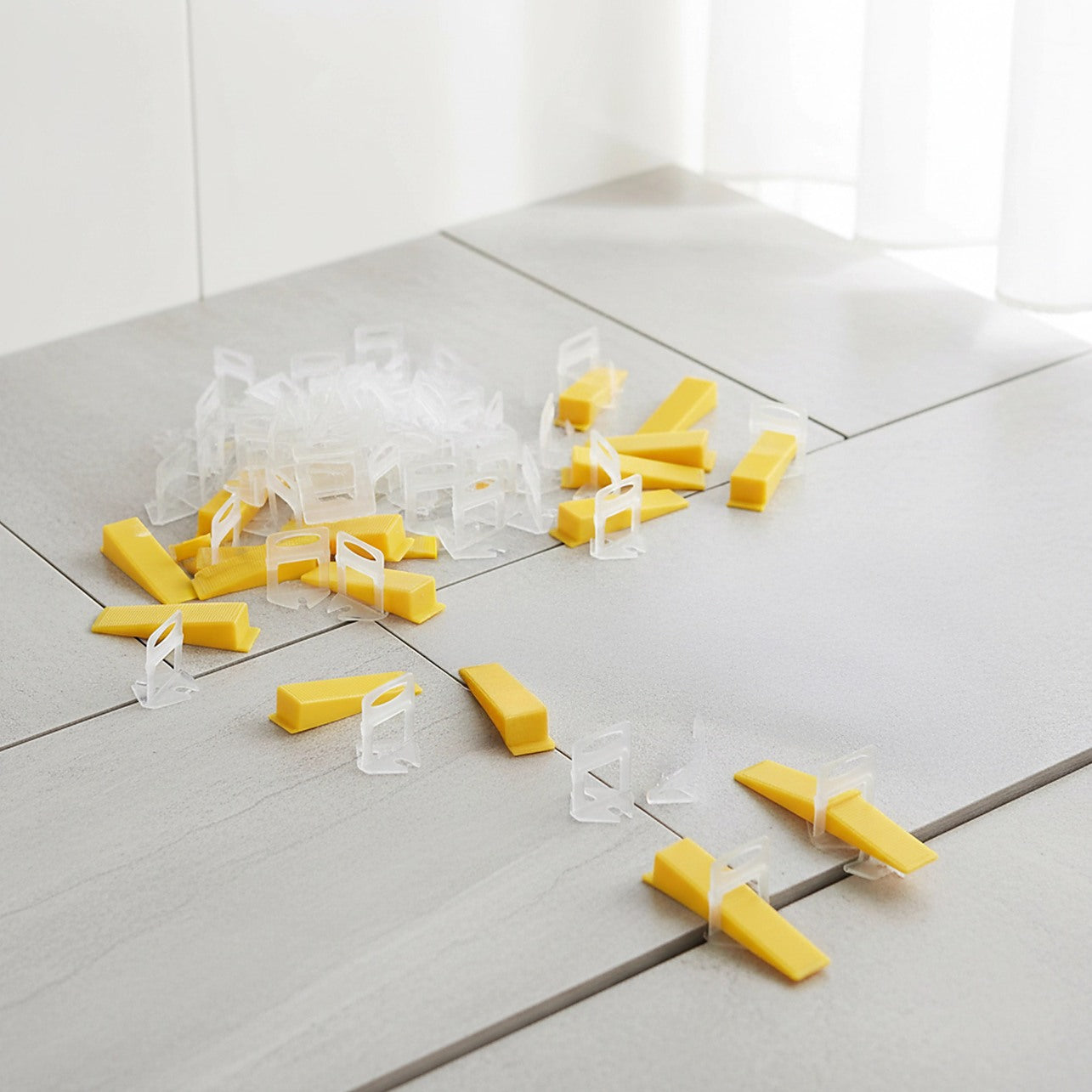 400-Piece Tile Leveling System Clips – 1/16" (1.5mm) Spacers For Ceramic And Stone Installation (Wedges & Pliers Not Included)