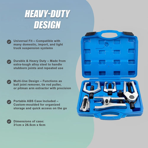 6pc Heavy Duty Ball Joint & Tie Rod Tool Kit – Pitman Arm Puller & Remover Set