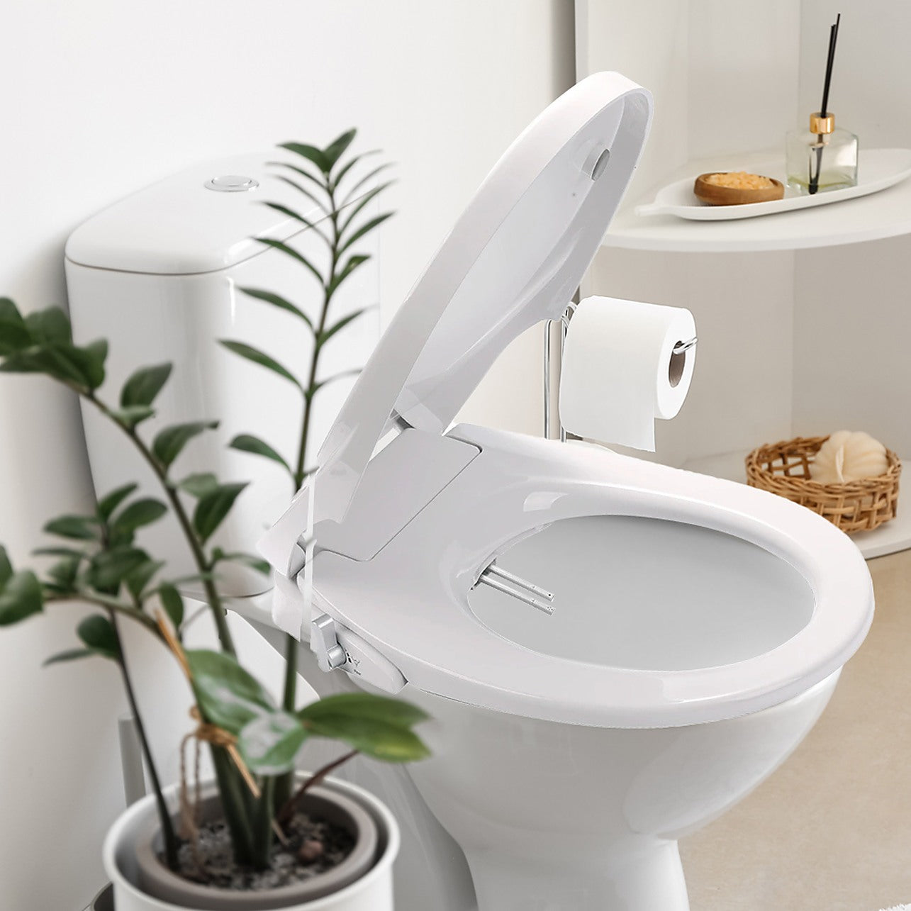 Non Electric Bidet Toilet Seat W/ Cover Bathroom Spray Washlet Water Wash -  DIY & Renovation > Bathroom > Accessories