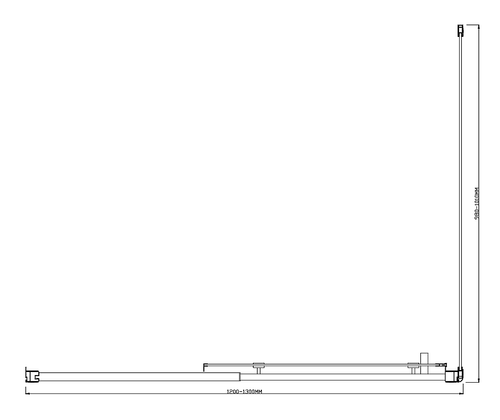 Adjustable 1300x1010mm Single Door Sliding Glass Shower Screen with Shower Handle Style 1 - Chrome