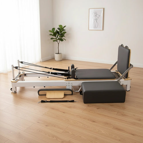 Folding Pilates Reformer Machine – Compact Home Workout Bed for Full-Body Strength & Fitness Training