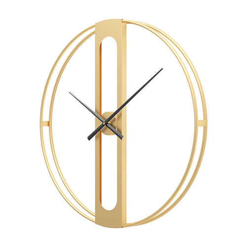 Gold Clover Metal Wall Clock