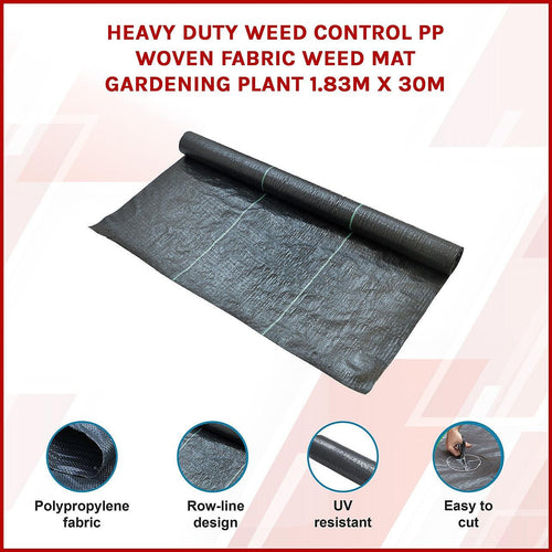 Heavy Duty Weed Control PP Woven Fabric Weed Mat Gardening Plant 30 x 1.83m