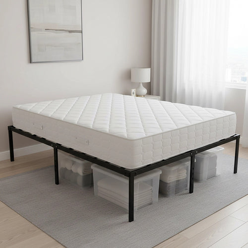 Queen Metal Bed Frame 45cm High – Full Steel Base Platform
