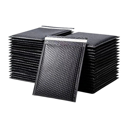100 Pack Black Poly Bubble Mailers 18x23cm Padded Shipping Envelopes for Secure Parcel Delivery