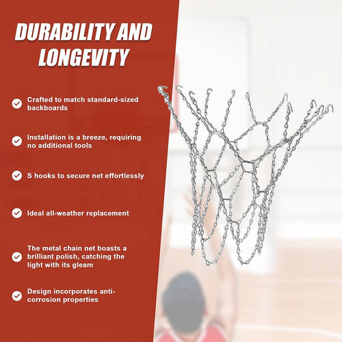 Heavy Duty Metal Pro Basketball Net Highly Durable Chain