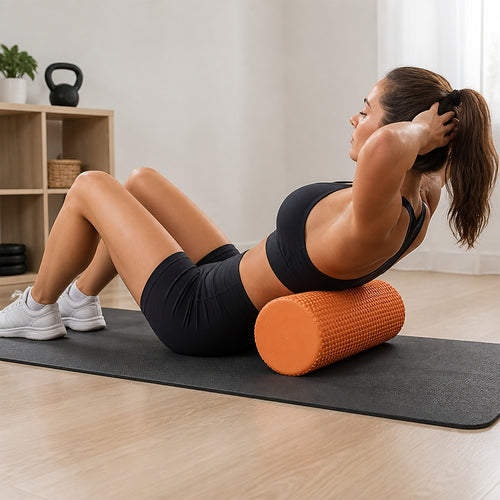 45 x 15cm Physio Yoga Pilates Foam Roller – Orange Exercise & Recovery Massage Tool