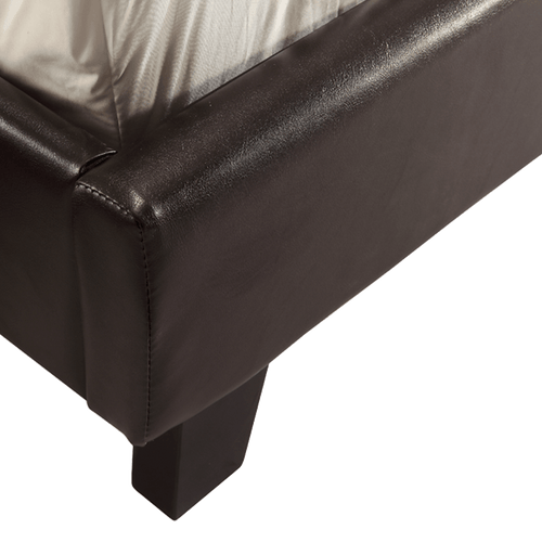 Queen Bed Frame Brown PU Leather