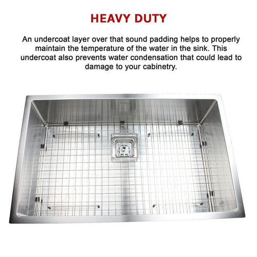810x505mm Handmade 1.5mm Stainless Steel Sink with Square Waste