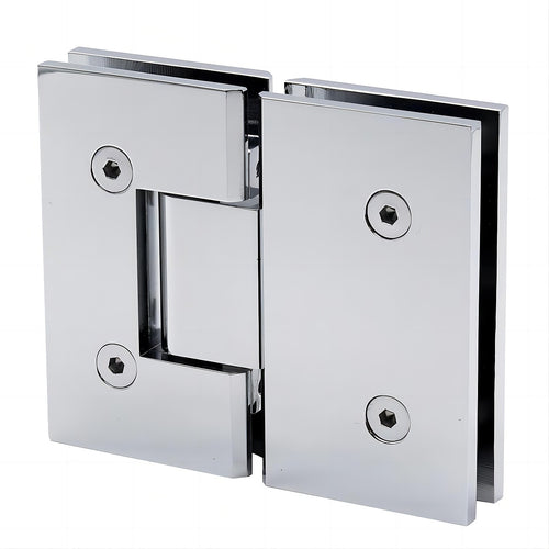 90x110cm Double Door Corner Shower Screen – Channels with Brass Hinges in Chrome, Square double pull Handles