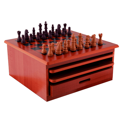 10 in 1 Wooden Chess Board Games Slide Out Checkers House Unit Set