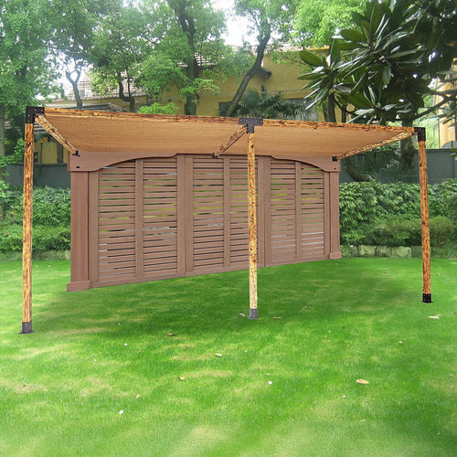 Roof Pergola Gazebo Shed Matte Black Steel Double Wall Mount with Coffee Screens Brackets DIY Kits