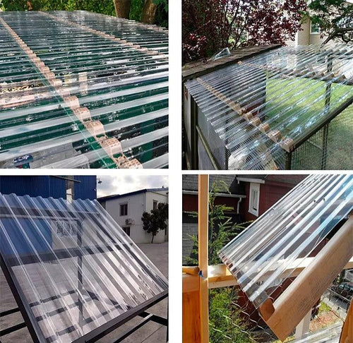 8mm PVC Corrugated Roofing Sheets Clear UV Roof 836x2000mm Bulk 10 Pack
