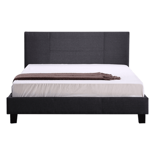 Queen Bed Frame Grey Linen Fabric